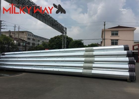 35FT 70FT 90FT pôle de puissance en acier galvanisé octogonal avec revêtement au bitume pour la construction de lignes de transport