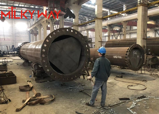 Tour de transmission d'énergie électrique en acier rond galvanisé à chaud de 20 M, matériel monopoteau 4 mm pour la distribution d'énergie