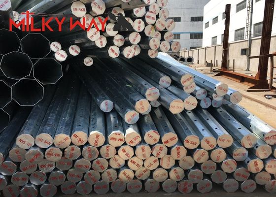 Barre d'acier verticale en forme de cône à plusieurs rangées pour pôle électrique en acier avec matériau et traitement anticorrosion galvanisé à chaud