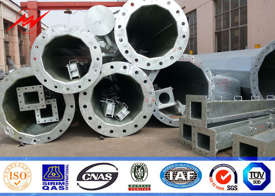 Polonais de transport électriques coniques ronds, Polonais de distribution galvanisé