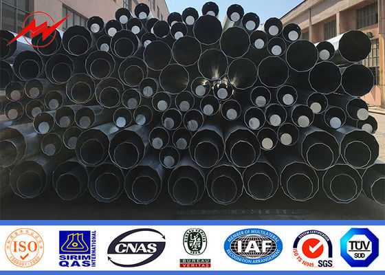 Ligne de transmission Polonais Polonais mono octogonal galvanisé par soudure de service en acier longitudinaux