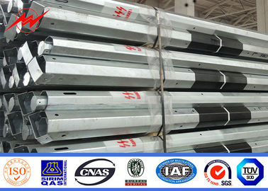 11m 3.8mm 2 colonne électrique en acier de transmission de Polonais galvanisée de section par FRP