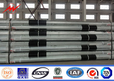 11m 3.8mm 2 colonne électrique en acier de transmission de Polonais galvanisée de section par FRP