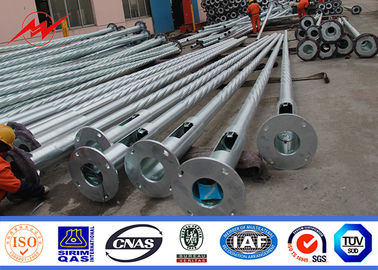 Réverbère polygonal galvanisé de l'acier 12m Polonais avec le bras croisé simple