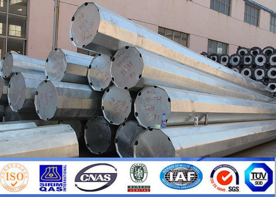 ligne mono de distribution de communication de tour de 80FT - de 90FT Polonais avec la cage de protection