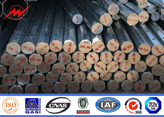 33KV ligne galvanisée de transmission en acier pôle de puissance Tubulaire octogonale distribution électrique