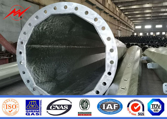 L'immersion chaude octogonale de 80ft 90ft a galvanisé Polonais tubulaire en acier ASTM A123