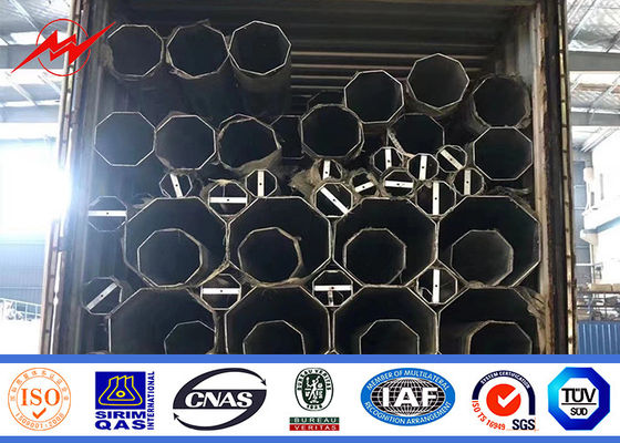 Polygone 12m 14m Astm A123 Polonais tubulaire en acier de galvanisation 69kv