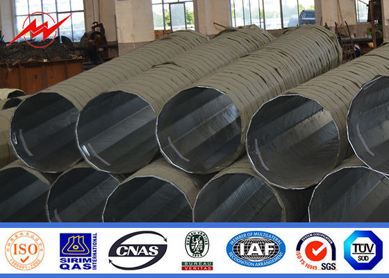 Polygone 12m 14m Astm A123 Polonais tubulaire en acier de galvanisation 69kv