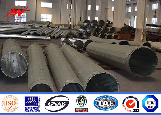 Polygone 12m ASTM A123 Polonais tubulaire en acier de galvanisation 69KV