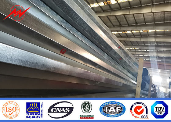 14m 1600 Dan Conical Hot Dip Galvanized Polonais avec le bras croisé de longueur de 2.5m