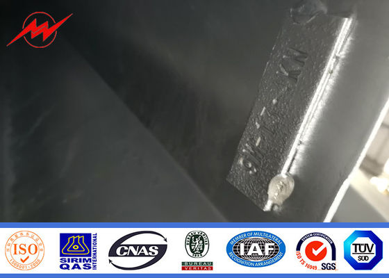 14m 1600 Dan Conical Hot Dip Galvanized Polonais avec le bras croisé de longueur de 2.5m