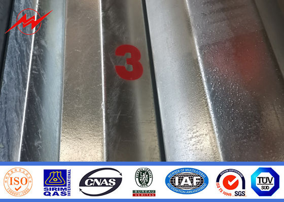 14m 1600 Dan Conical Hot Dip Galvanized Polonais avec le bras croisé de longueur de 2.5m