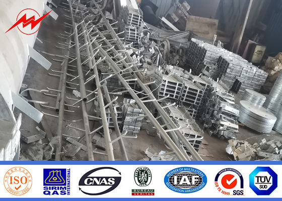 14m 1600 Dan Conical Hot Dip Galvanized Polonais avec le bras croisé de longueur de 2.5m