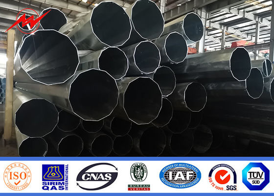 16m 1200 Dan Steel Tubular Pole Galvanized pour la ligne extérieure projet de distribution
