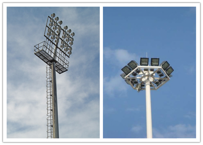poteau octogonal de mât de 30m haut pour l'éclairage de parc avec le système de levage 1