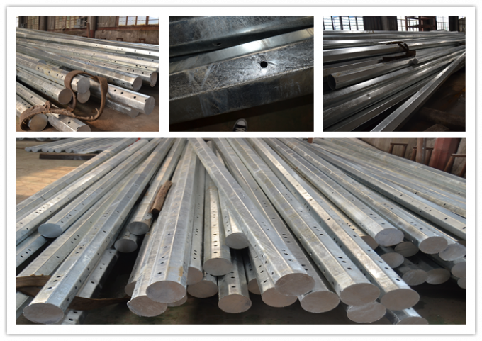 132kv Polonais en acier galvanisé octogonal, ligne de transmission d'AWS D1.1 Polonais 2