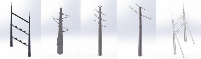 36M ont galvanisé le transport d'énergie Polonais en acier 10kv - 550kv pour la ligne électrique 1