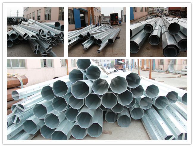 80FT 3 sections 1200kg/1680kg/2000kg Philippines NGCP Colonne de poteaux en acier électrique standard 0