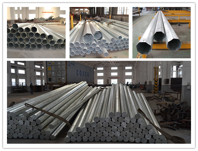 80FT 3 sections 1200kg/1680kg/2000kg Philippines NGCP Colonne de poteaux en acier électrique standard 1