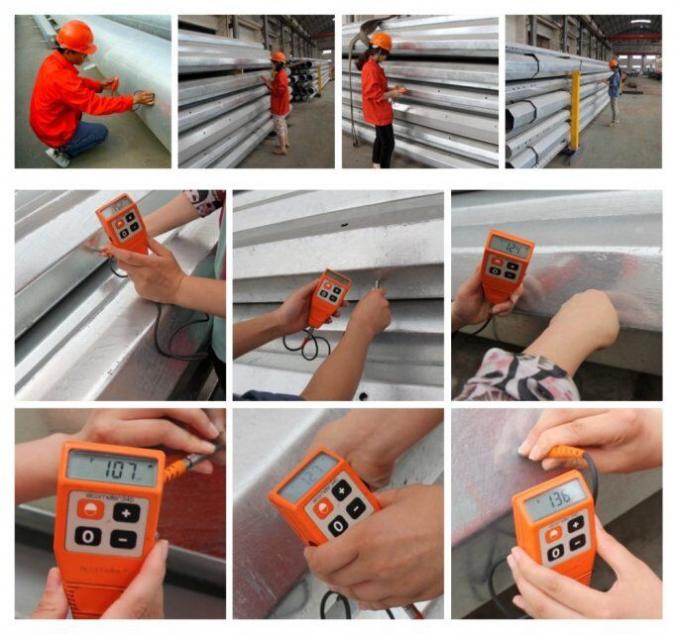 11m 3,8mm 7,2mm 80-100 microm moyenne galvanisation à chaud pour un pôle d'acier galvanisé durable 0