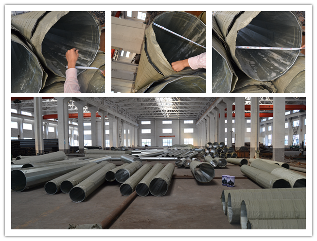80FT 90FT 1400kg bitume 5 mm poteau électrique pour transmission d'énergie 0