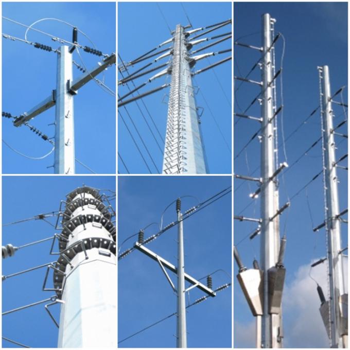 80FT 90FT 138KV transmission électrique ligne de monopoles de pôle 0