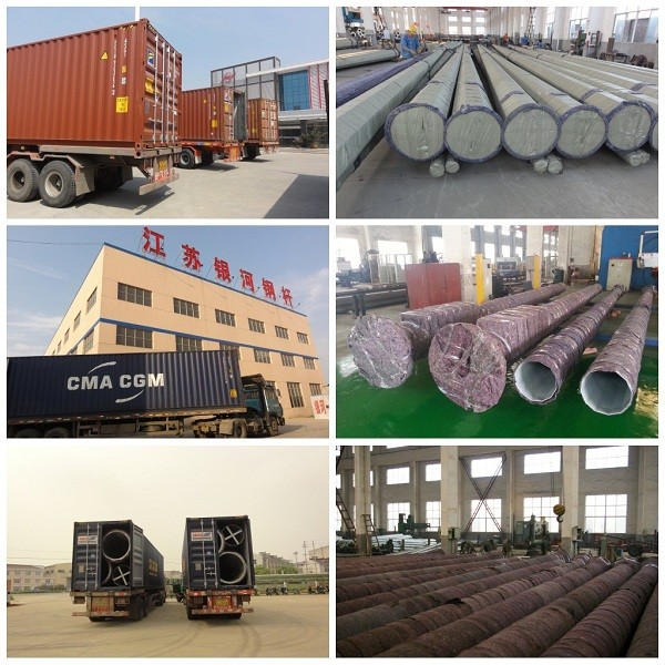 12m Hot Dip Galvanized Steel Power Pole with 450MPa Yield Stress and Dodecagonal Shape for Electric Power Transmission 8